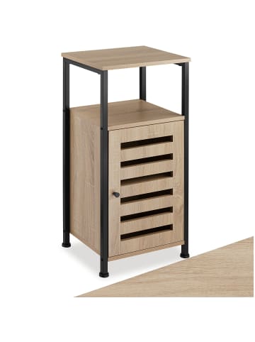 tectake Beistellschrank Durham 38,5 x 31,5 x 81 cm, Industrial Holz hell, Eiche Sonoma