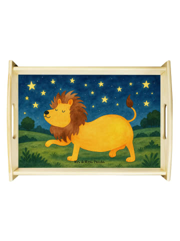 Mr. & Mrs. Panda Holztablett Sternzeichen Löwe Design ohne Spruch in Weiß