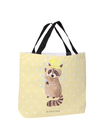 Mr. & Mrs. Panda Tote Bag Waschbär ohne Spruch in Gelb Pastell