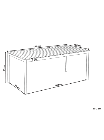 Beliani Esstisch JACO in Braun - (W) 100 x (H) 75 x (L) 180 cm