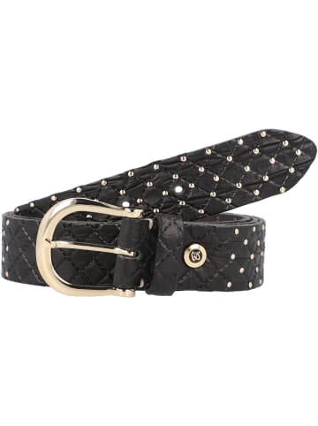 b.belt Lina Gold Nietengürtel Leder in schwarz