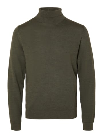 SELECTED HOMME Pullover SLHTOWN MERINO COOLMAX in Grün