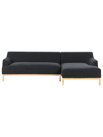 Beliani Ecksofa SOSJO in Schwarz/Braun - (W) 251 x (H) 74 x (L) 132 cm