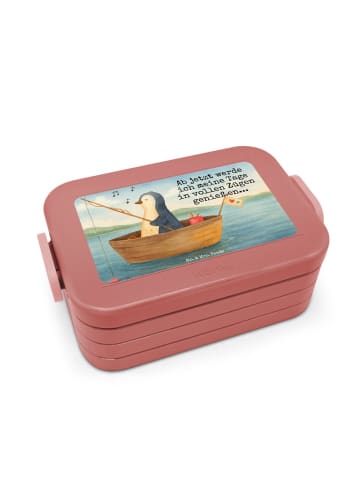 Mr. & Mrs. Panda Lunchbox Pinguin Angelboot Design mit Spruch in Rot Pastell