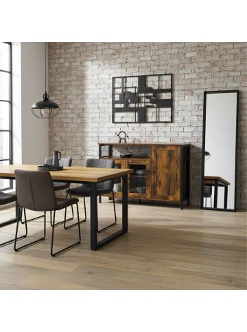relaxdays Küchenschrank in Dunkelbraun/ Schwarz - (B)110 x (H)75 x (T)33 cm