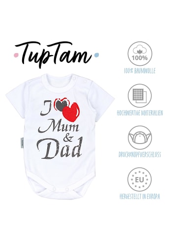 TupTam Baby Kurzarm Body mit Aufdruck Spruch 5er Pack in ecru