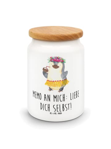 Mr. & Mrs. Panda Frischhaltedose Pinguin Kokosnuss mit Spruch in Weiß