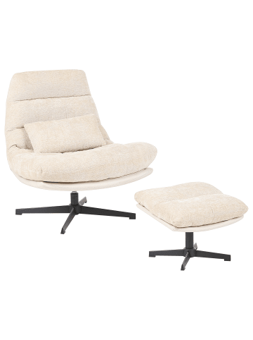 Beliani 3-tlg Sessel TOVIK in Beige/Schwarz