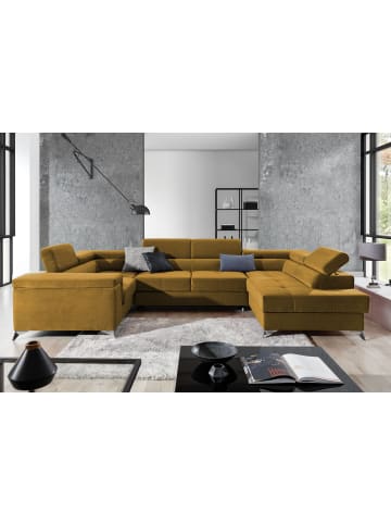 MF Design Tiya Recamiere Rechts in Senfgelb -  (L) 342 x (B) 342 x (H) 88 cm
