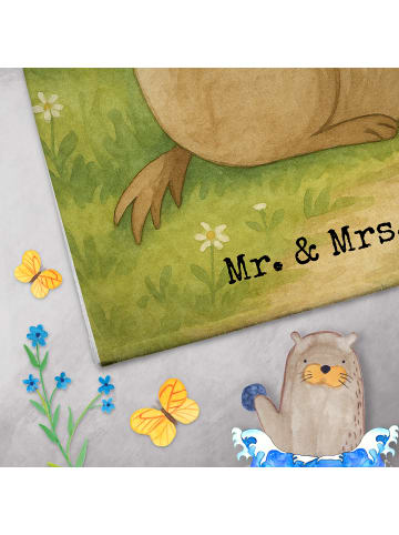 Mr. & Mrs. Panda Handtuch Hund Liebe Design ohne Spruch in Weiß