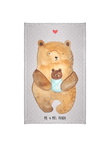 Mr. & Mrs. Panda Handtuch Bär Baby ohne Spruch in Grau Pastell