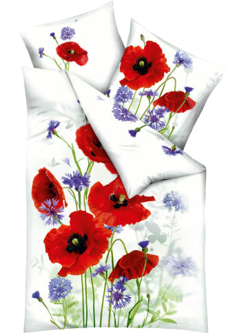 kaeppel Mako-Satin Bettwäsche in rot-blau-grün-weiß