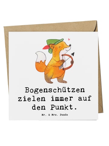Mr. & Mrs. Panda Deluxe Karte Bogenschützen Fokussierung mit Spruch in Weiß