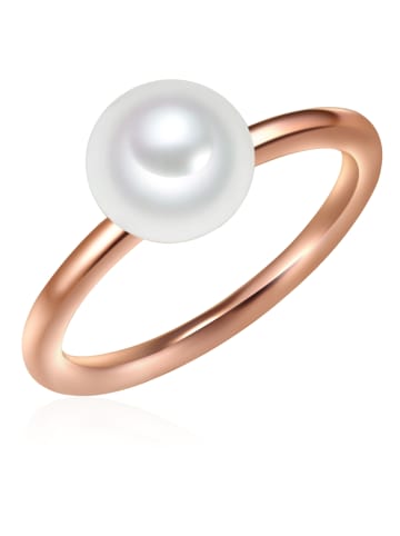 Valero Pearls Ring Sterling Silber roségold Süßwasser-Zuchtperle weiß in roségold