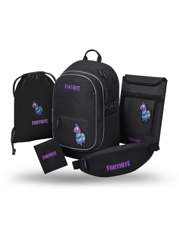 BAAGL 5-tlg. Set: Schulrucksack Core in Grau Fortnite Llama
