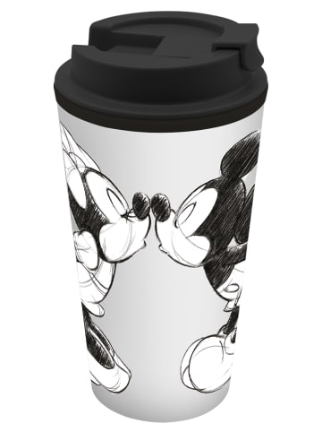 Geda Labels Coffee to go Becher Mickey Kiss Sketch silbergrau  in Grau - 400 ml
