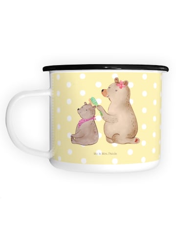 Mr. & Mrs. Panda Emaille Tasse Bär Kind ohne Spruch in Gelb Pastell