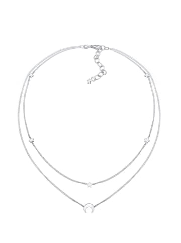 Elli Halskette 925 Sterling Silber Astro, Halbmond, Sterne, Stern in Silber