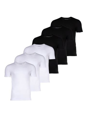 Lacoste T-Shirt 6er Pack in Schwarz/Weiß