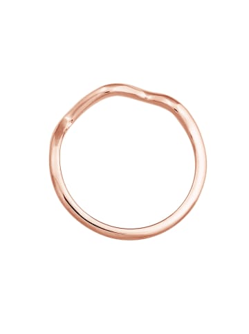 Elli Ring 925 Sterling Silber Geo, Wellen in Rosegold