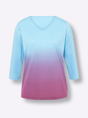 Sieh an! 3/4-Arm-Shirt in aqua-fuchsia-bedruckt