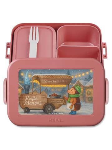 Mr. & Mrs. Panda Lunchbox Igel Maronen Design ohne Spruch in Rot Pastell