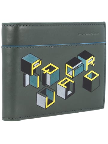 Piquadro Blue Square Revamp Geldbörse RFID Leder 13 cm in green-yellow-graphic