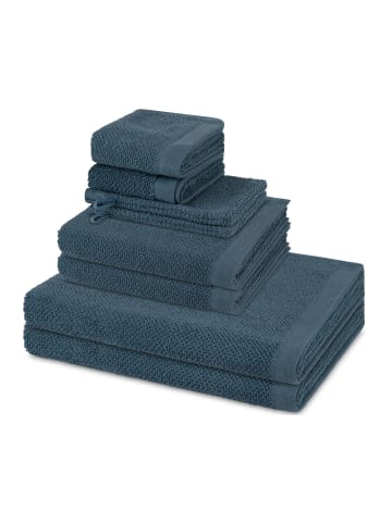 Möve 2 X Wasch- 2 X Gäste- 2 X Dusch- 2 X Handtuch im Set Bliss in Steel blue