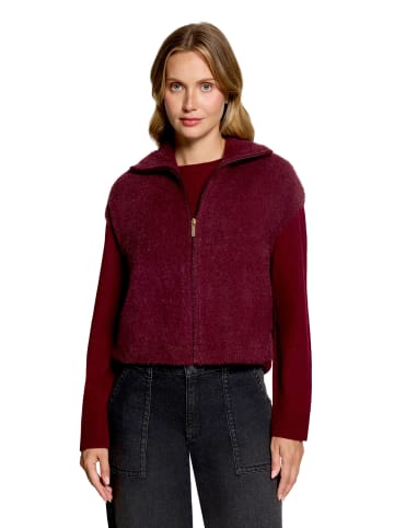 BETTY & CO Strickweste mit Reißverschluss in Fall Burgundy