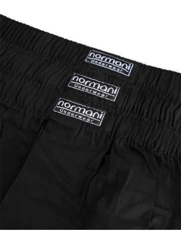 normani 3 Stück Herren Web Boxershorts in Schwarz