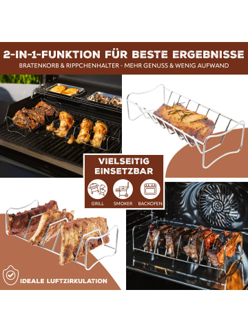 bremermann 2in1 Spare Ribs- und Bratenhalter 2er Set ca. 28 x 12 x 8 cm (B/H/T)