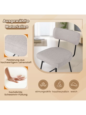 COSTWAY 2er Set Barhocker drehbar 47 x 51 x 90,5 cm in Beige