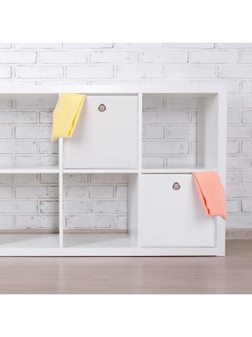 relaxdays 6x Aufbewahrungsbox in Weiß - (B)30 x (H)30 x (T)30 cm