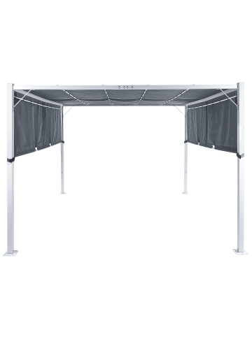 Beliani Garten-Pergola PARGA in Grau/Weiß - (W) 310 x (H) 215 x (L) 310 cm