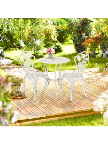 relaxdays 3-tlg. Gartenmöbel Set in Weiß/ Bronze