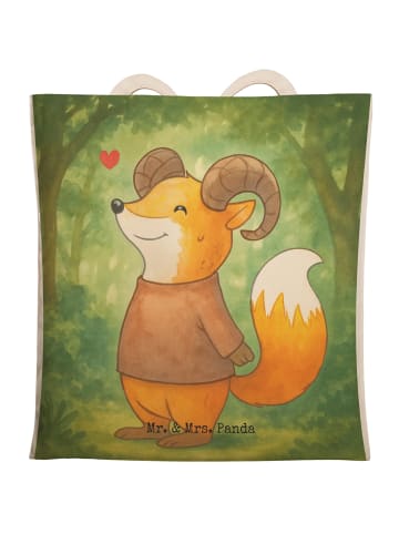 Mr. & Mrs. Panda Strandtasche Widder Astologie Design ohne Spruch in Weiß