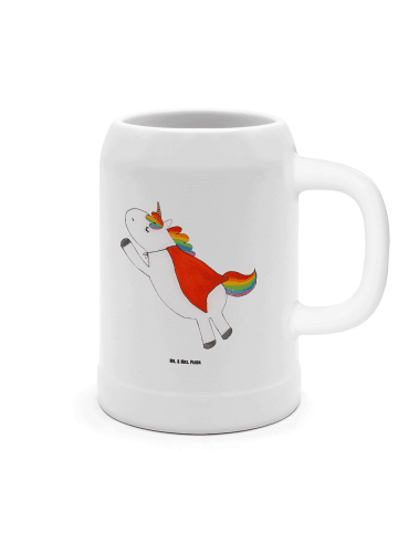 Mr. & Mrs. Panda Krug Einhorn Super ohne Spruch in Weiß