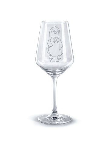 Mr. & Mrs. Panda Rotwein Glas Pinguin Lolli ohne Spruch in Transparent