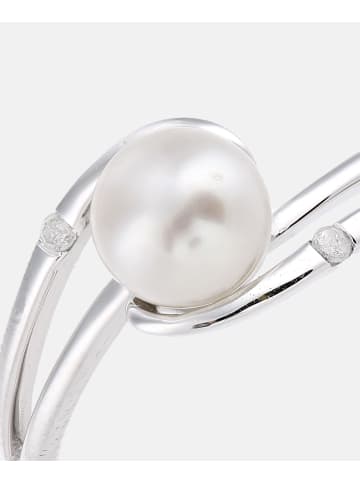 Diamant L'éternel Ring aus 375 Weißgold mit 0.02 Karat Diamant mit Perle