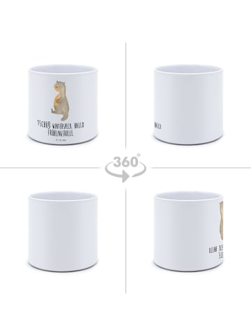 Mr. & Mrs. Panda Blumentopf Otter Bauch mit Spruch in Weiß