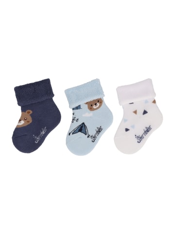 Sterntaler Baby-Socke 3er Bär in helles blau