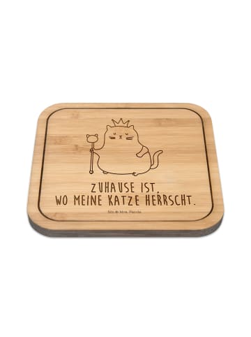 Mr. & Mrs. Panda Korkuntersetzer Katze König mit Spruch in Transparent