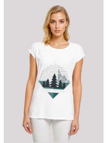 F4NT4STIC Extended Shoulder T-Shirt Hike More Mountains in weiß