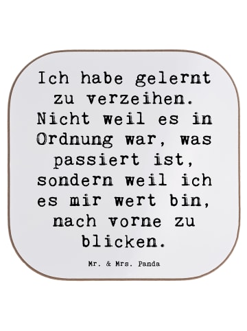 Mr. & Mrs. Panda Drink Coaster Spruch Vergebung und Neubeginn mi... in Weiß
