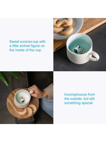 Intirilife Kaffeetasse 3D Teetasse Becher 300ml in Zebra