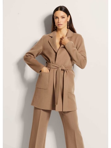 MADELEINE Eleganter Doubleface-Mantel mit Reverskragen in caramel