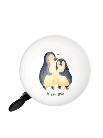 Mr. & Mrs. Panda Fahrradklingel Pinguin umarmen ohne Spruch in Weiß