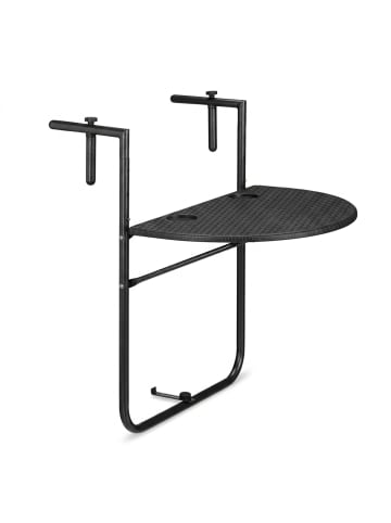 relaxdays Balkonhängetisch Bastian in Schwarz - (B)60 x (T)40 cm