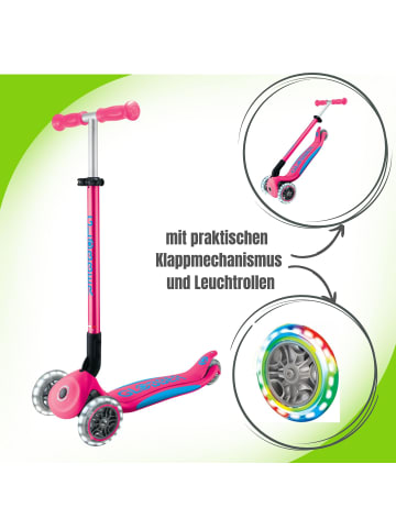 authentic Globber Primo Foldable Plus Light - 3 Wheels Scooter - Farbe: Pink-Hellblau