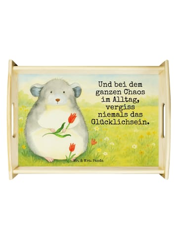 Mr. & Mrs. Panda Küchentablett Chinchilla Blume Design mit Spruch in Weiß